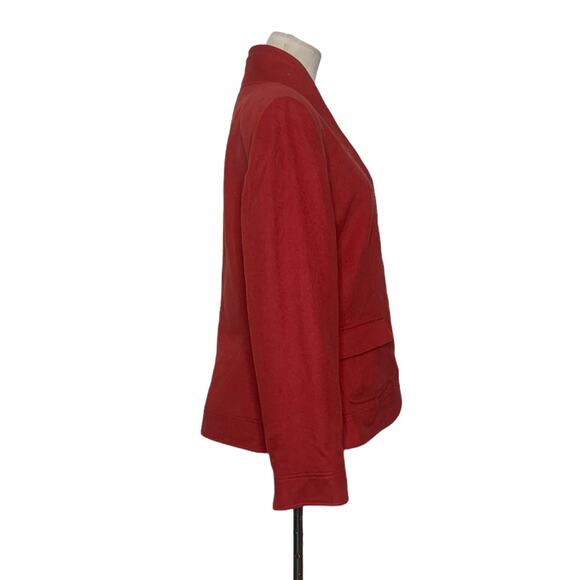 Albert Nipon orange wool snap buttons blazer size 12 - Picture 7 of 8